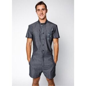 Romphim Black Chambray Patch Pocket One Piece